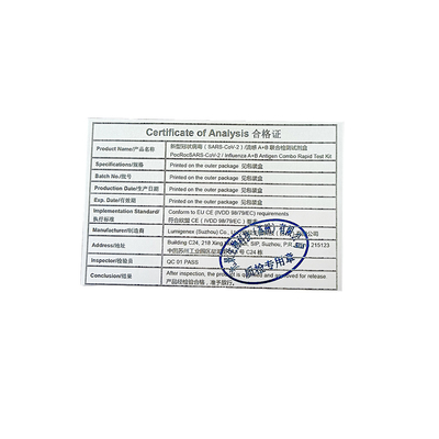 Bộ xét nghiệm nhanh SARS-CoV-2 Cúm A Cúm B Keo dán mũi Vàng Cúm Cúm A