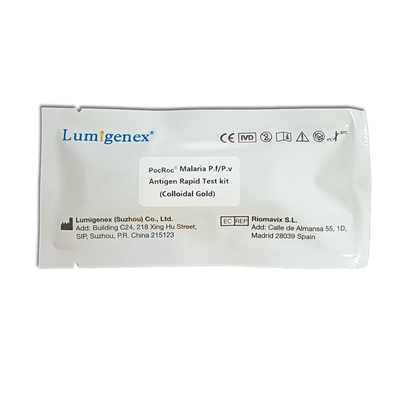Malaria PF PV Antigen Rapid Test Strip Colloidal Gold CE đã đăng ký