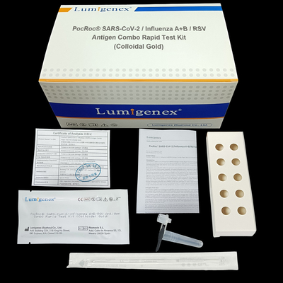 Bộ xét nghiệm nhanh kết hợp kháng nguyên SARS-CoV-2 / Cúm A+B/RSV Bộ xét nghiệm nhanh kháng nguyên đã đăng ký CE Vàng keo