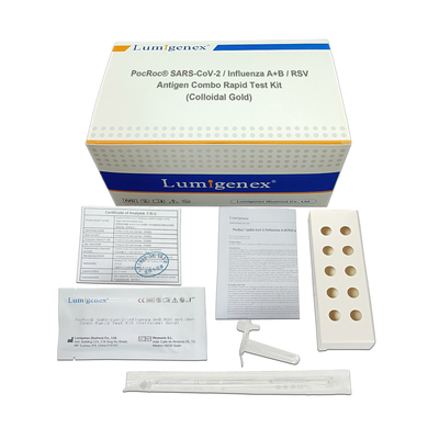 Bộ xét nghiệm nhanh kết hợp kháng nguyên cúm A + B / RSV Bộ dụng cụ xét nghiệm nhanh Covid-19 Colloidal Gold Test Cassette để sử dụng tại nhà
